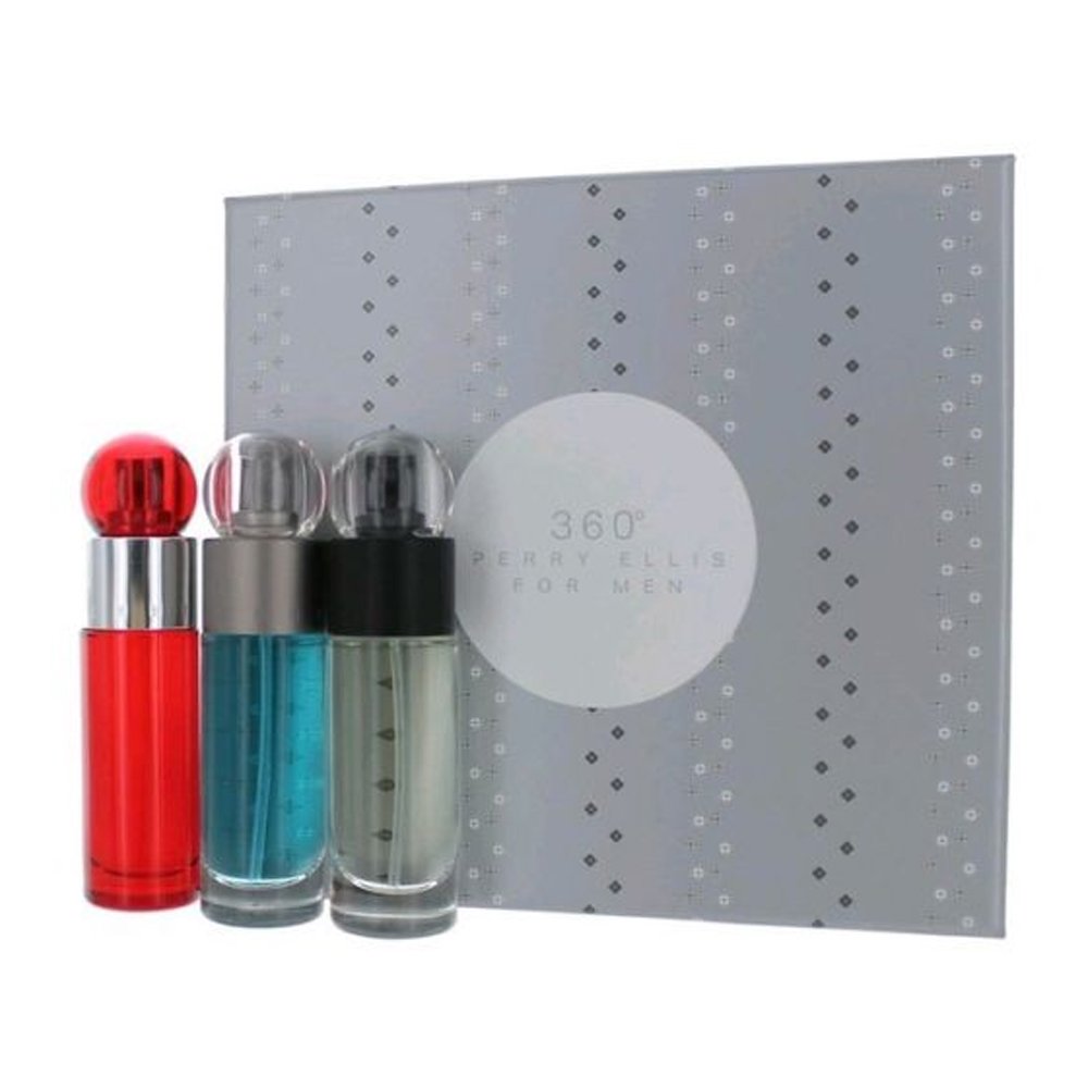 Perry Ellis 360 Eau de Toilette Spray Gift Set for Men, 3 Count