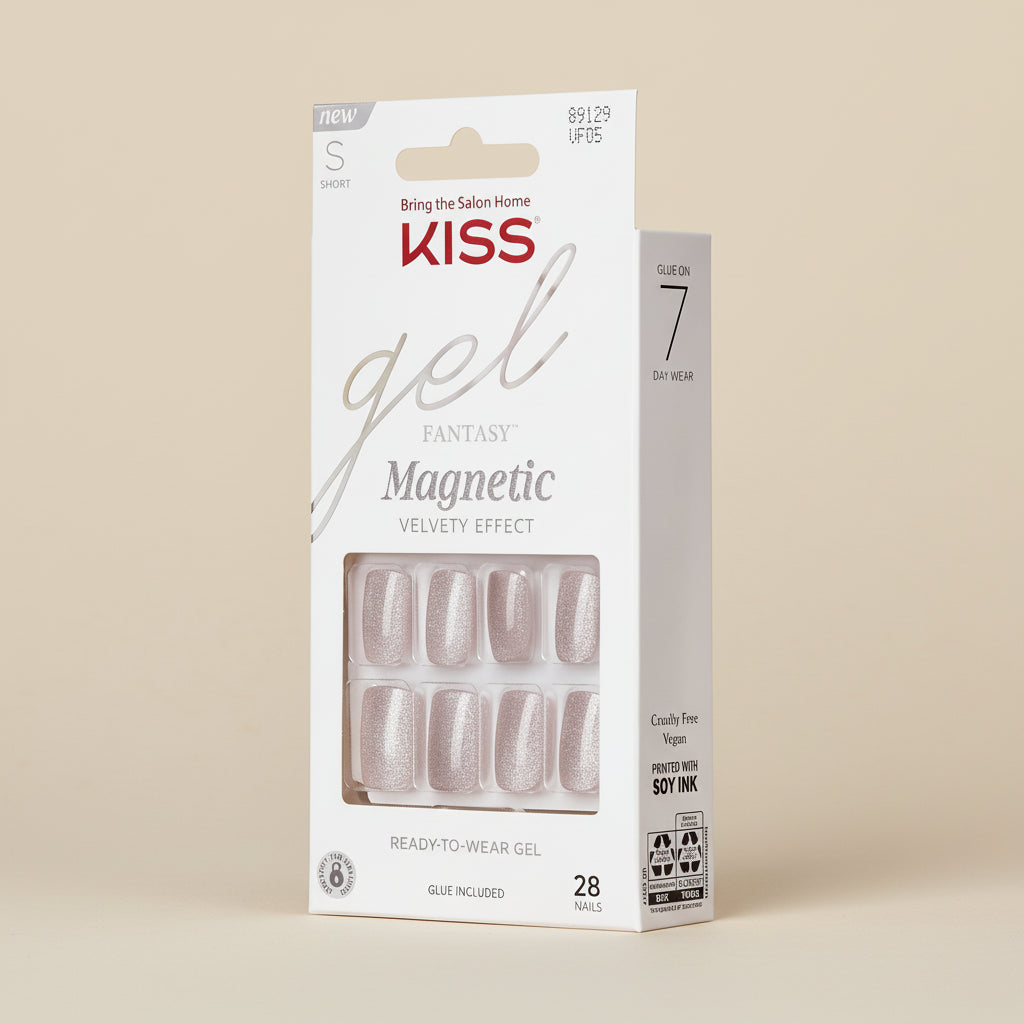 KISS Gel Fantasy Magnetic Ready-To-Wear Gel Nails With Velvety Effect - Dignity