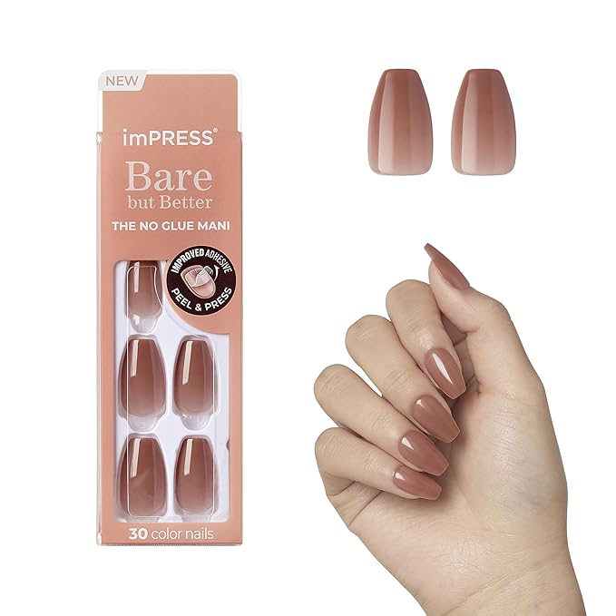 KISS imPRESS Bare but Better No Glue Mani Press On Nails - Flare