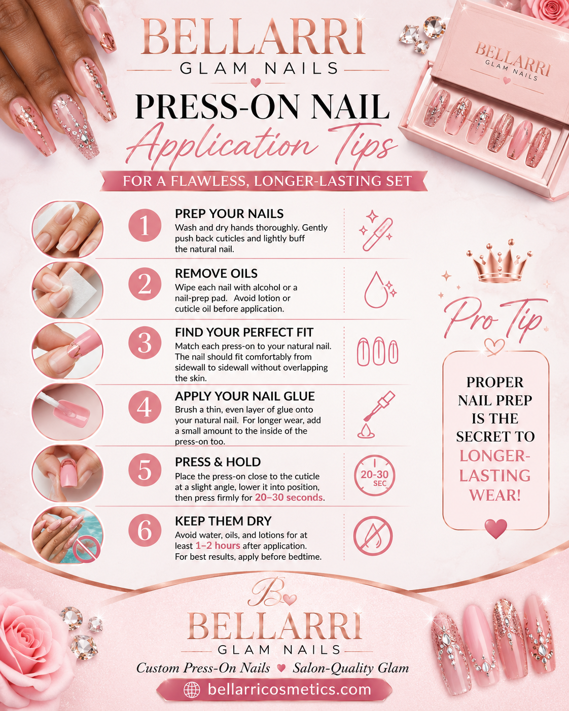 Bellarri Deluxe Glam Press On Nails - DG030