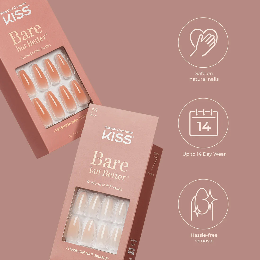 KISS Bare but Better TruNude Fake Nails - Nude Drama