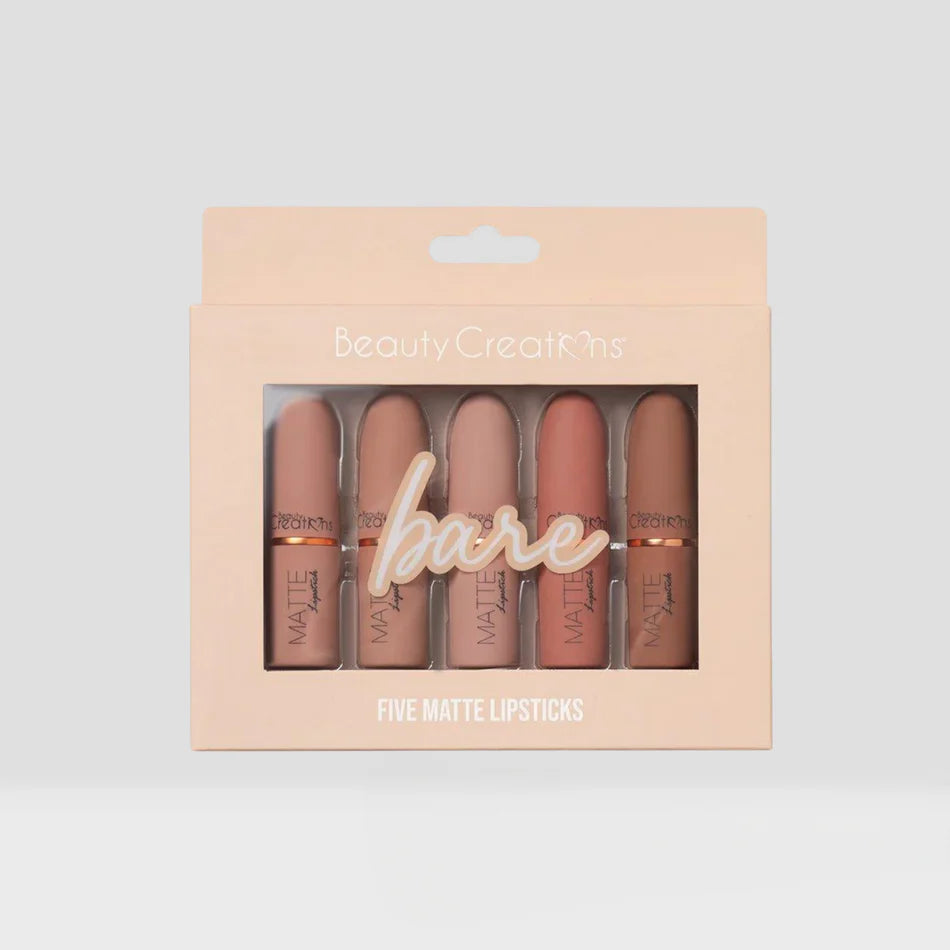 Beauty Creations Five Piece Matte Lipstick Set - Bare