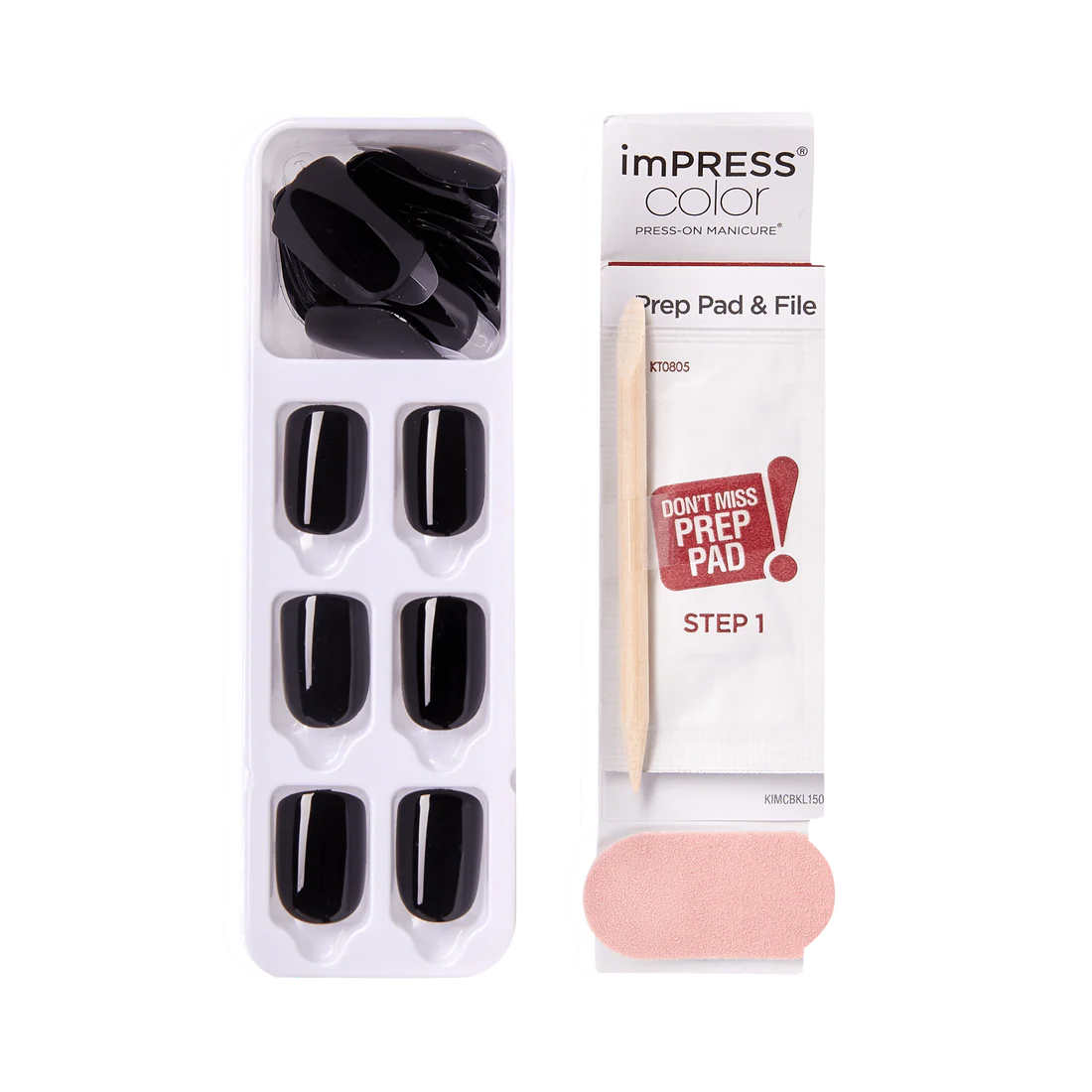 KISS imPRESS No Glue Mani Press On Nails - All Black