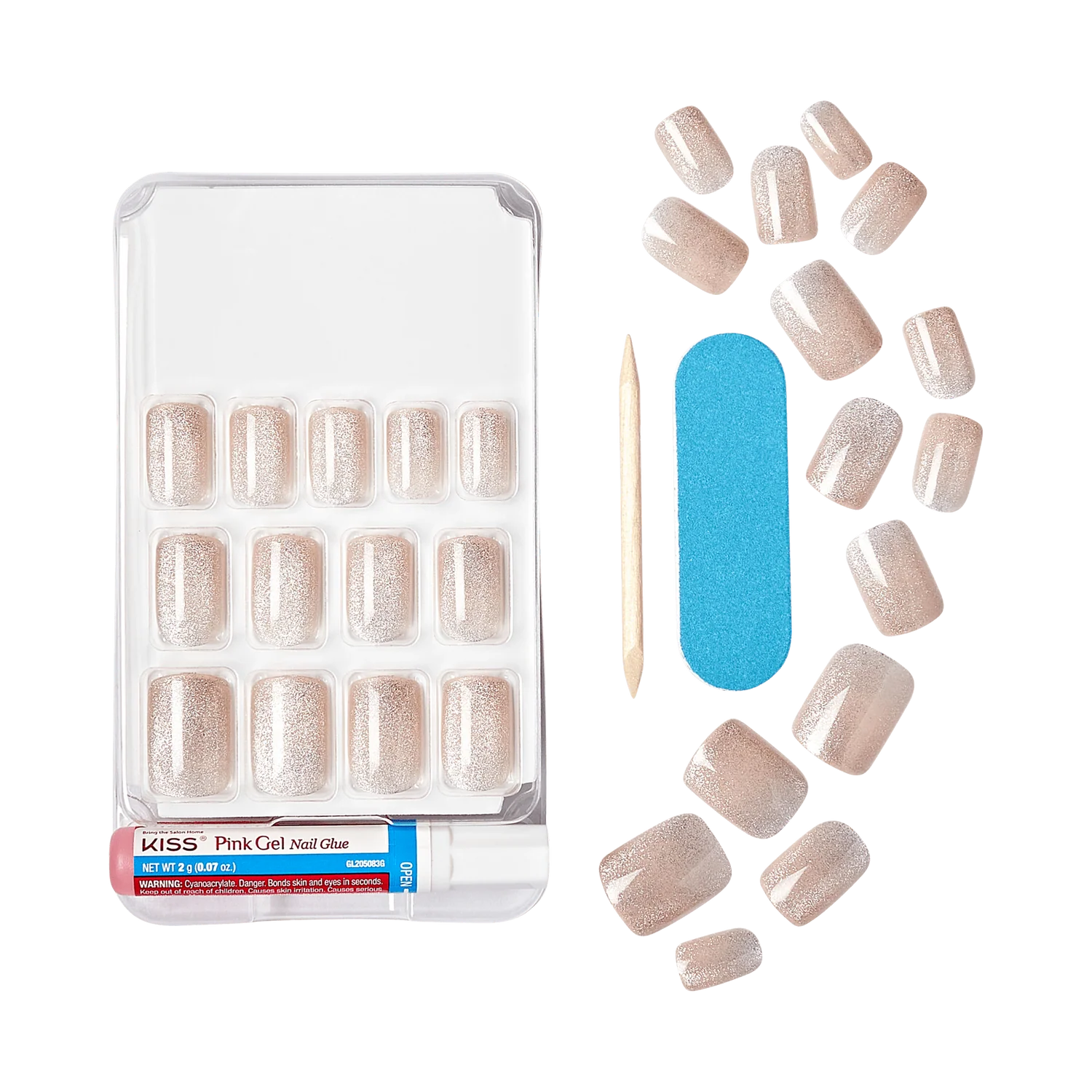 KISS Gel Fantasy Magnetic Ready-To-Wear Gel Nails With Velvety Effect - Dignity