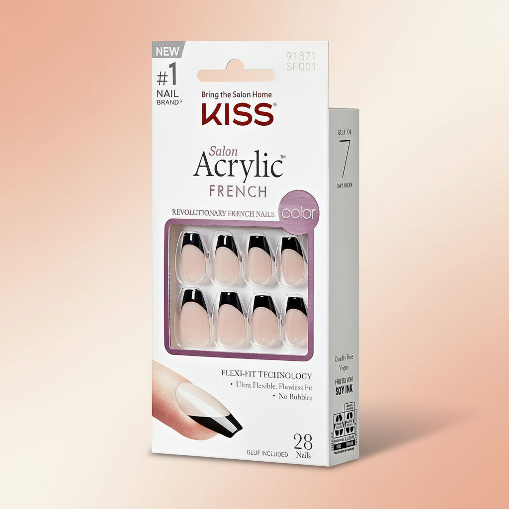 KISS Salon Acrylic French Color Nails - Flame