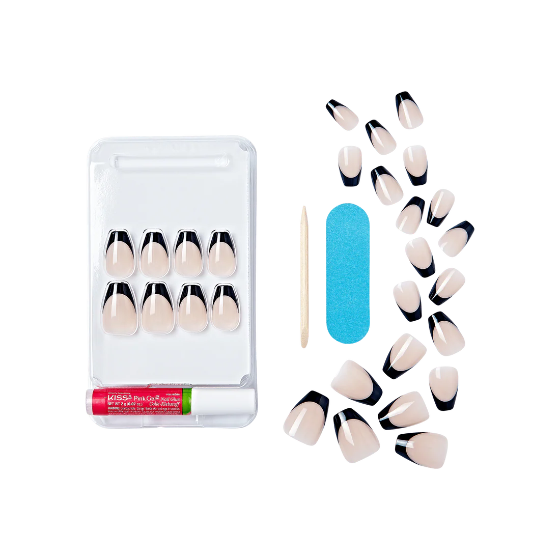 KISS Salon Acrylic French Color Nails - Flame