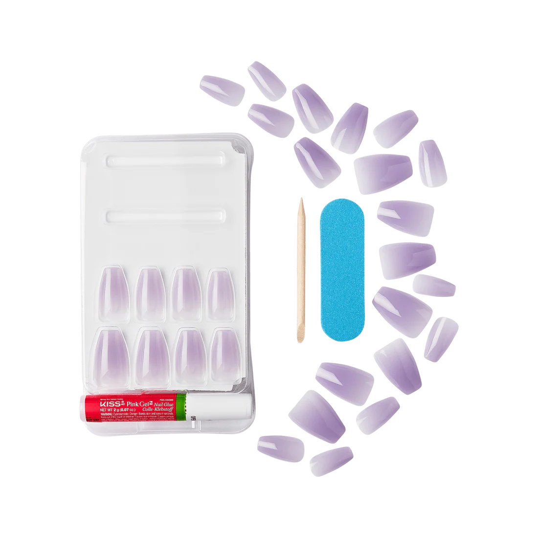 KISS Gel Fantasy Jelly Color Sculpted Ready-To-Wear Gel Finish Nails - Quince Jelly